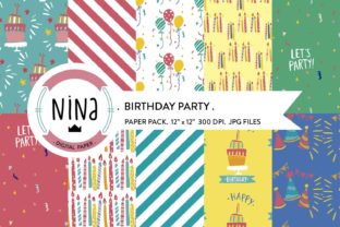 Birthday Party Digital Paper Pack