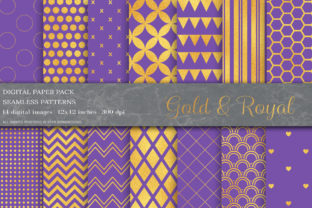 Blue Gold Geometric Digital Papers
