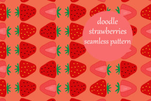 Cute Doodle Strawberries Pattern