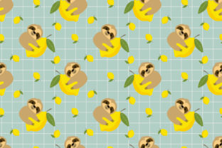 Cute Sloth and Lemon Seamless Pattern