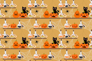 Halloween Poison and Black Cat Seamless