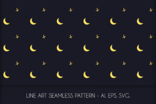 Line Art Moonstar Seamless Pattern: A Versatile Design Asset for Modern Creators