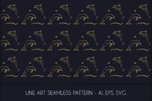 Line Art Seamless Dolphin Pattern: A Versatile Design Asset for Creative Professionals