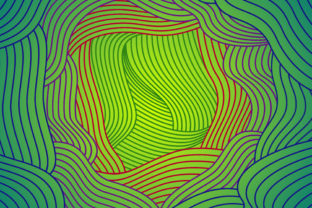 The Colorful Line Pattern with Green: A Dynamic Visual Language